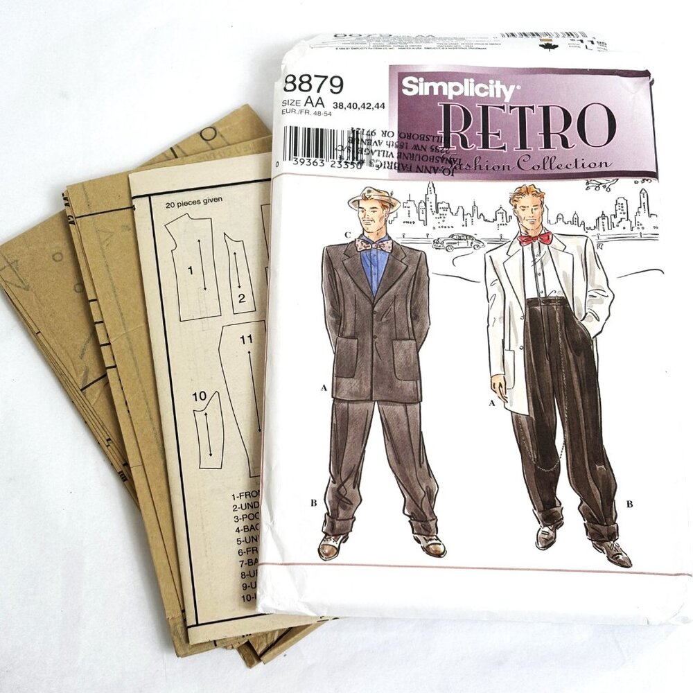 Simplicity 8879 Retro Zoot Suit Pattern Size 38-44 NWT NOS - Picture 2 of 6